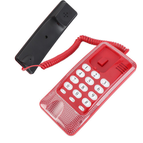 Wall Mount Landline Phone No Caller ID (Red) 1