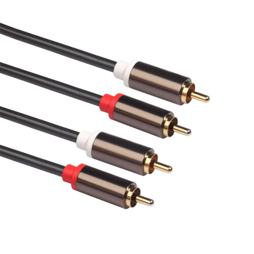 Aluminium Audio-Kabel 1M Gold-Stecker 1