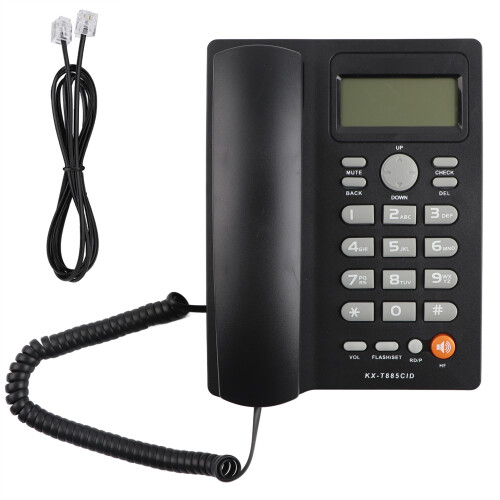 Festnetztelefon mit Anrufer-ID Freisprecheinrichtung Schwarz