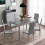 Joolihome Glass Dining Table, 120cm Kitchen Table 6