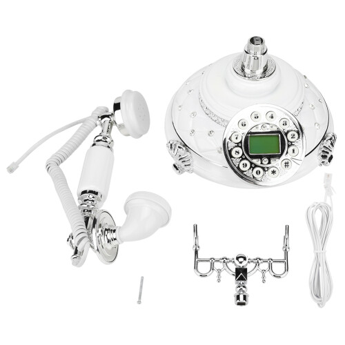 MS-8315A EU Retro-Telefon Silber mit Edelstein