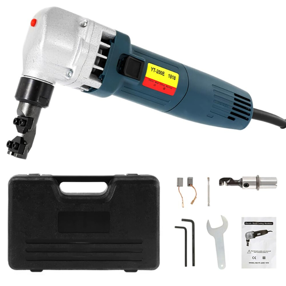 Electric Metal Nibbler 380W 1800Rpm Stainless Steel Aluminum Plastic Cutting Shears Cutter 0.07In/1.8Mm Thickness With Replaced Blades Storage Case 9393856095261