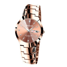 (【 Men's Style 】 Coffee color - Coffee literally) Korean version simple and fashionable tungsten steel color women's student watch, men's and women's expression couple ultra-thin quartz watch