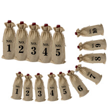 10Stk Khaki Leinen Flaschenbeutel Party Wein Tasche Hochzeitsdeko