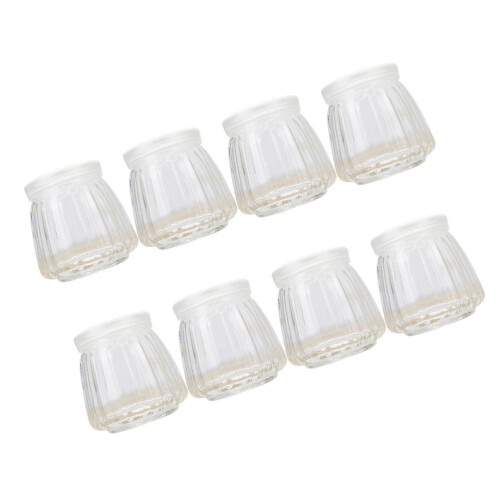 8Stk Vertikal Gestreifte Puddingflaschen Aus Hitzebeständigem 150Ml
