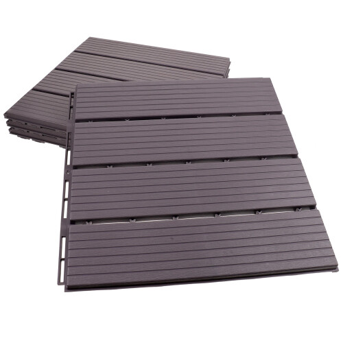 4 Piezas Baldosas Autoensamblables Imitación Madera Para 1
