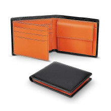 100% Genuine Leather Rfid Blocking Slim Trifold Men Wallets with Coin Pocket