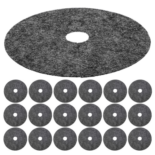 60Pcs Round Nonwoven Tree Mulch Rings Grey for Landscape Weed Control 1