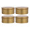 4Pcs Large Round Golden Tin Box Airtight Cookie Candy Storage Container 9