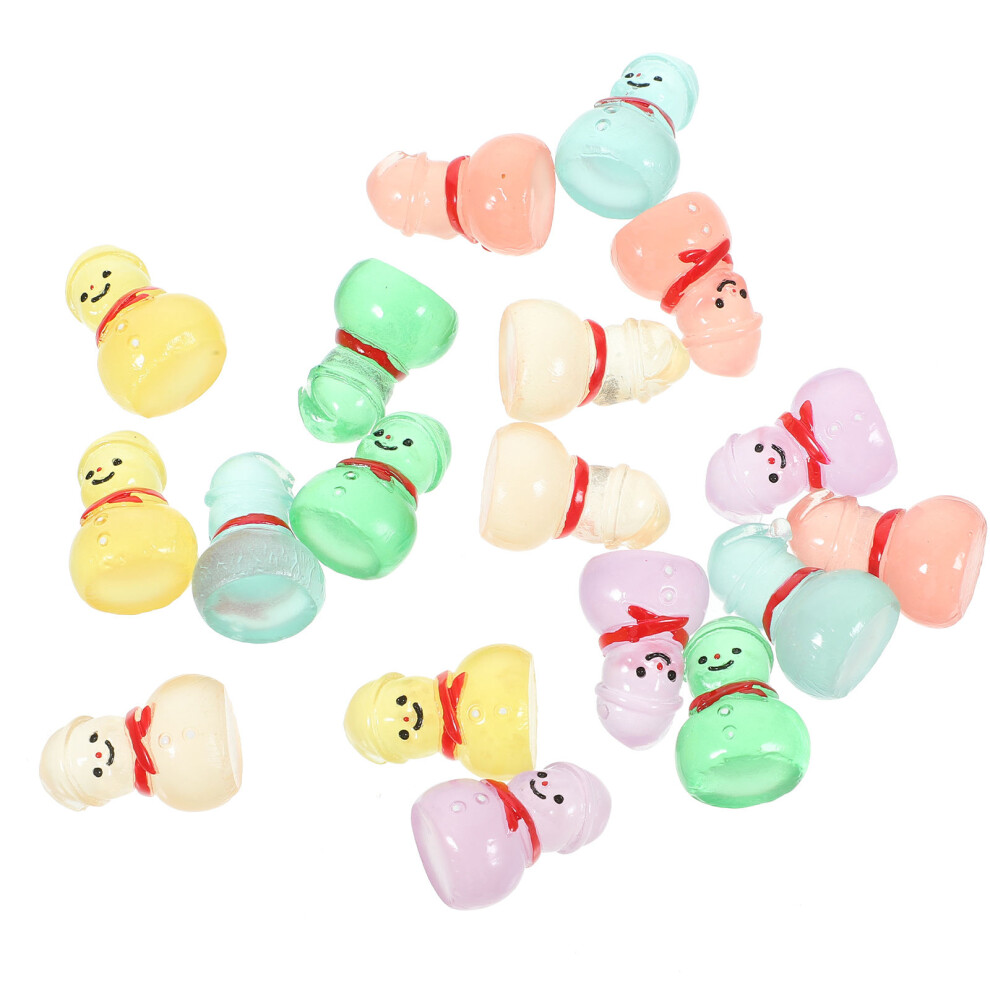 96 Pcs Mini Resin Snowman Decoration Mixed Color-image-OPC-PKVD2TF-NEW