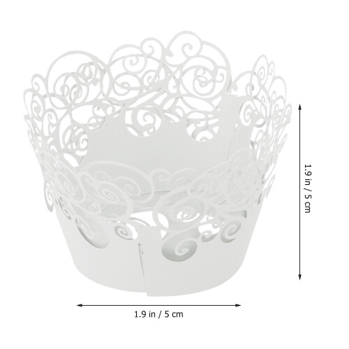 60 Pcs Cupcake Wrappers Hollow Pattern High Temp Resistance White 1