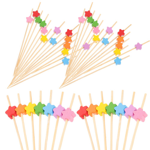 100Pcs Five-Pointed Star Toothpicks For Appetizers And Cocktails 1