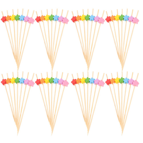 100Pcs Five-Pointed Star Toothpicks For Appetizers And Cocktails 2