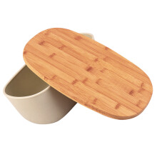 Wooden Bread Box With Lid For Countertop Kitchen Storage Organizer