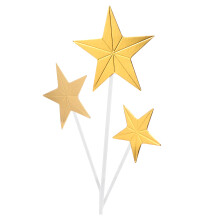 1Set 18-Teilig Golden 3D Stern Cake Topper Kuchenpicker Für Feier