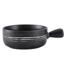 1 Pc Ceramic Baking Bowl With Handle For Rice Milk Kitchen Use