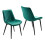 Living And Home 2Pcs Green Velvet Upholstered Dining Chairs 1