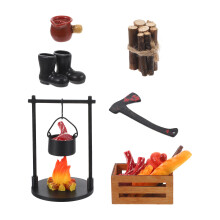 Set Mini Campeggio Con Sospesa, Resina, Cibo