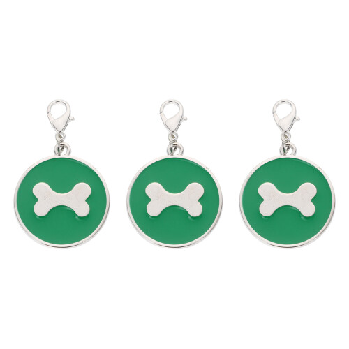 3 Huisdier ID Tags Emaille Metalen Been 2