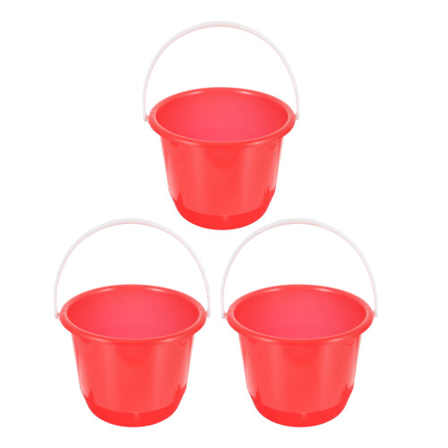 3St Multi Functionele Kunststof Emmer Met Handvat Voor Schoonmaken
