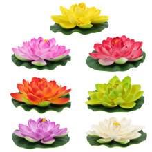 14 Peças Flor De Lótus Artificial Flutuante Plástico Para Lago