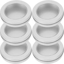6 Unidades Latas Vazias Para Biscoitos Com Tampas De Estanho Redondas
