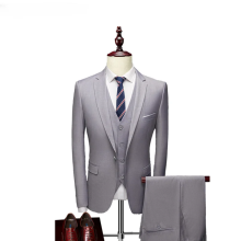 (2XL)Men's 3 Pieces Wedding Blazer Vests Pants Set