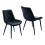 Living And Home 2Pcs Black Velvet Upholstered Dining Chairs 1