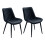 Living And Home 2Pcs Black Velvet Upholstered Dining Chairs 2