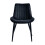 Living And Home 2Pcs Black Velvet Upholstered Dining Chairs 3