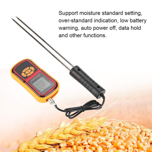 Digital Moisture Meter GM640 Grain Moisture Temperature Meter Portable LCD For Wheat Rice Corn Beans Soft Silicone Shell 2