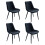 Living And Home 4Pcs Black Velvet Upholstered Dining Chairs 1