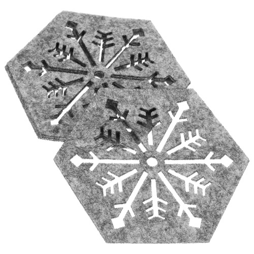 12 Weihnachts Sechseck Untersetzer Mit Schneeflockenmuster 1
