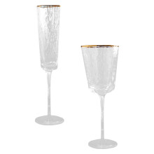 2Stk Crystal Wein Whiskeyglas Blumenstrauß Partyzubehör Gold