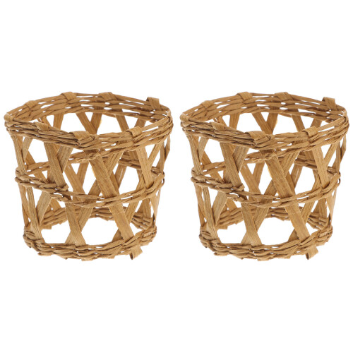 Strohgewebter Halter 2pcs Hitzebeständiges Handgewebe