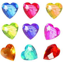 NLR [20pcs 4cm] Big Size Kids Heart Toy Acrylic Gem Set Pirate Treasure Hunt Toy | Easter Egg Filler | Diving Instructor | Party Favors Gift f