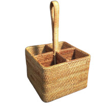 Rattan Basket Wicker Storage Baskets Desktop Container Kitchen Snacks