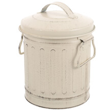 metal ash bucket with lid for home compost or kitchen storage
