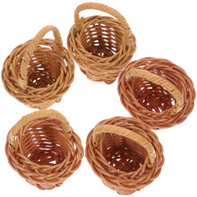 5 Stuks Mini Zakformaat Mandjes Fijne Rieten Weaving Draagbare Mandjes