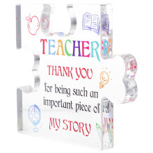 5Pcs Stylish Transparent Acrylic Thanks Teacher Table Centerpieces