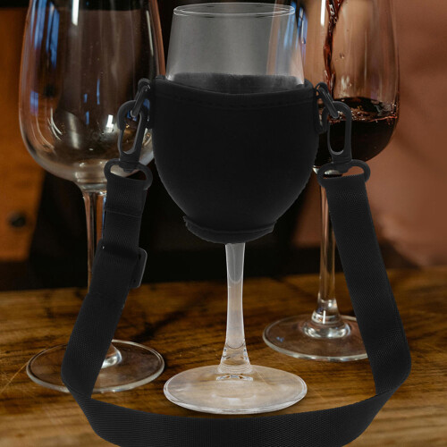 Suporte Para Taça De Vinho Com Cordão Ajustável E Isolamento Térmico 2