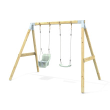 Premium Double Garden Swing Set for Kids and Baby - Mint Green