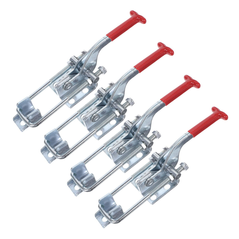 Toggle Latches Adjustable Galvanized Iron Heavy Duty Self Lock Easy Grip Handle U Shackle 4 Pieces For Workholding Boxes 9084446196429
