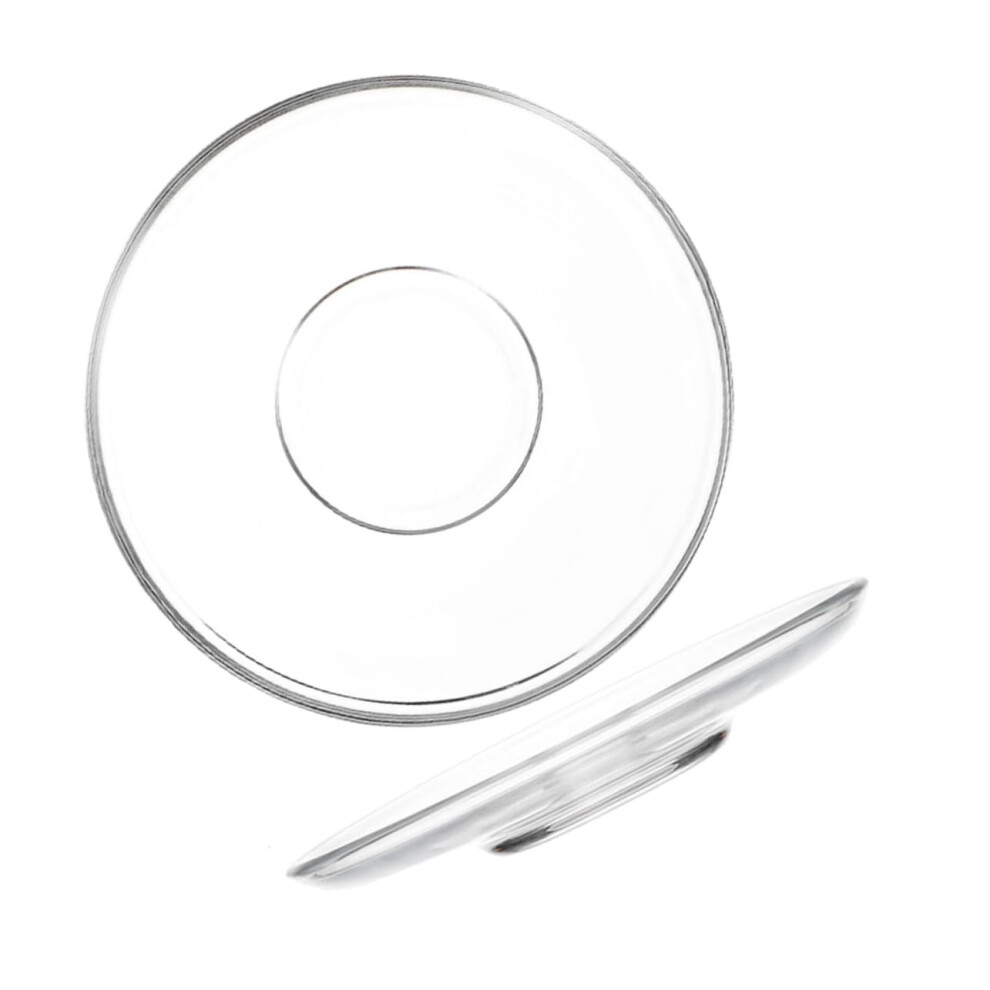 Clear Glass Plates 2 Set Appetizer Snacks Multipurpose Saucers Small Dishes Serving Trays Home Outdoor Use-image-OPC-PKVG82B-NEW