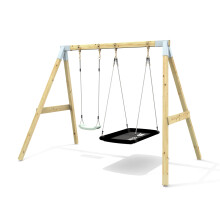 Premium Double Garden Swing for Kids with Boat Swing - Mint Green