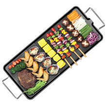 Electric BBQ Grill 1500W Nonstick Tabletop Griddle With Adjustable Temperature Smokeless Teppanyaki 6729CM Black 4-6