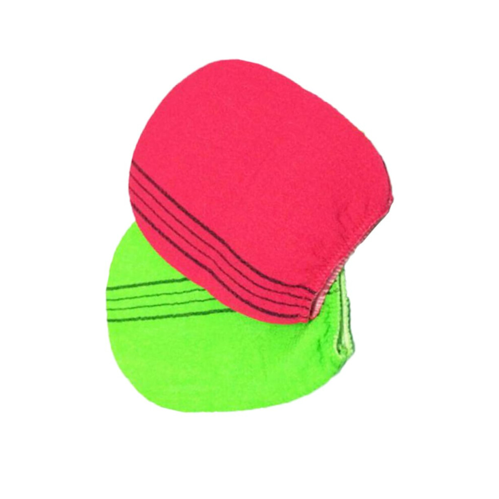 Exfoliating Bath Gloves Set Of 2 For Shower Textured Scrub Mitts, Unisex, Rich Foam, Gentle Deep Cleansing, Random Color