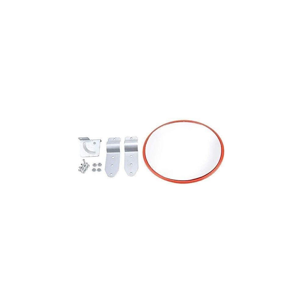 Outdoor Traffic Mirror Polycarbonate 80Cm Round Viewing Mirror Wide-Angle Convex Lens Parking Lot Orange 9016109196644