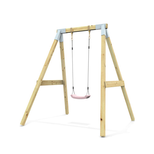 Rebo Premium Single Garden Swing for Kids -  Dusky Pink