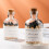 4 Probefläschchen, Exponatflasche, Glasröhrchen mit 9